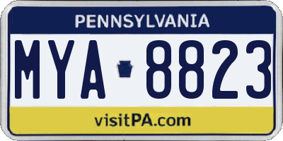 PA license plate MYA8823