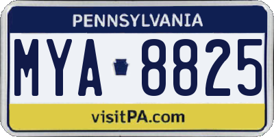 PA license plate MYA8825