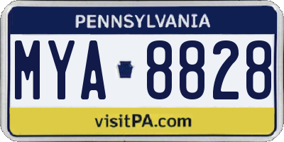 PA license plate MYA8828