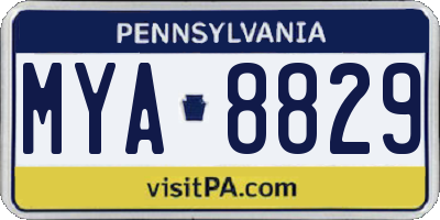 PA license plate MYA8829