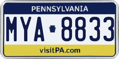 PA license plate MYA8833