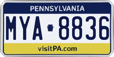 PA license plate MYA8836