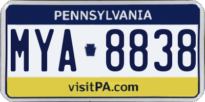 PA license plate MYA8838