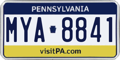PA license plate MYA8841