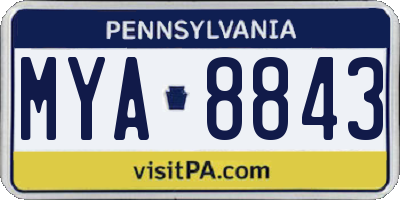 PA license plate MYA8843