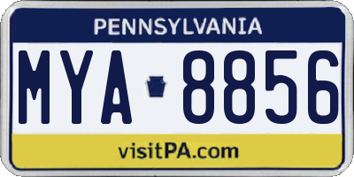PA license plate MYA8856