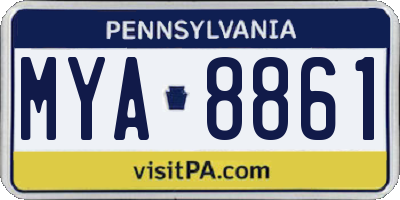 PA license plate MYA8861