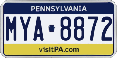 PA license plate MYA8872