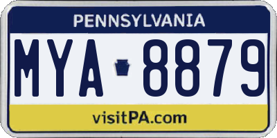 PA license plate MYA8879