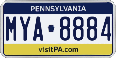 PA license plate MYA8884