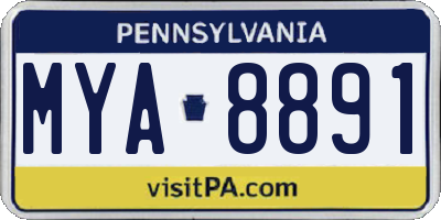 PA license plate MYA8891