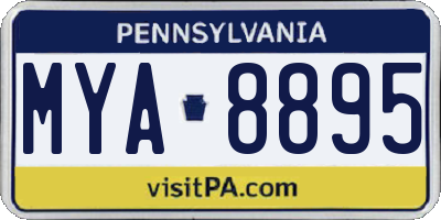 PA license plate MYA8895