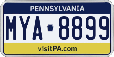 PA license plate MYA8899
