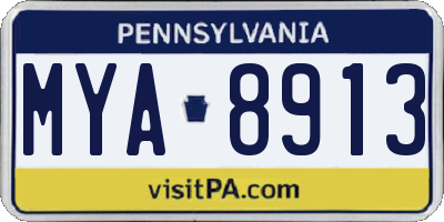 PA license plate MYA8913