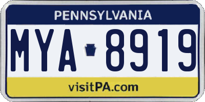 PA license plate MYA8919