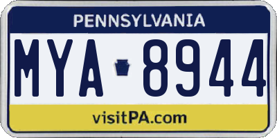 PA license plate MYA8944