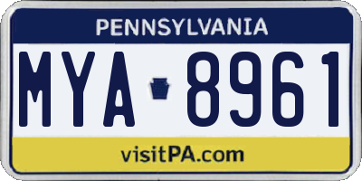 PA license plate MYA8961