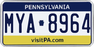 PA license plate MYA8964