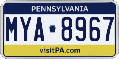 PA license plate MYA8967