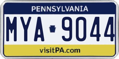PA license plate MYA9044