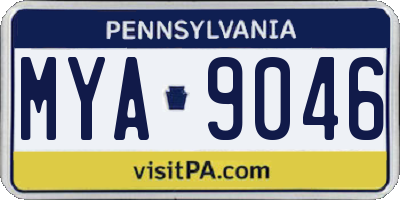 PA license plate MYA9046