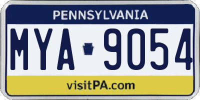 PA license plate MYA9054