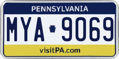 PA license plate MYA9069