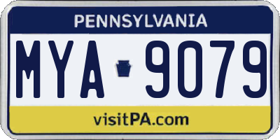 PA license plate MYA9079