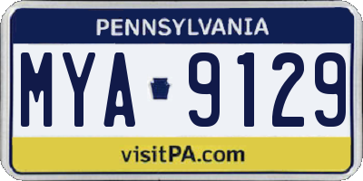 PA license plate MYA9129