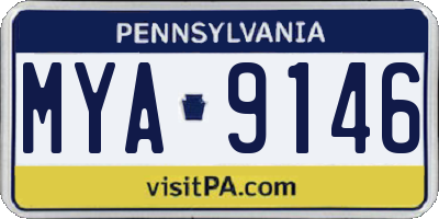 PA license plate MYA9146