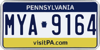 PA license plate MYA9164