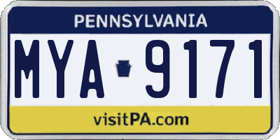 PA license plate MYA9171