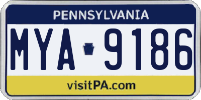 PA license plate MYA9186