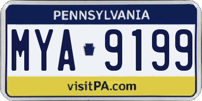 PA license plate MYA9199