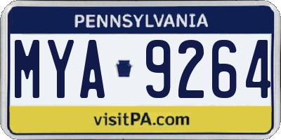 PA license plate MYA9264