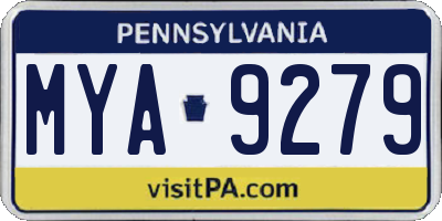 PA license plate MYA9279
