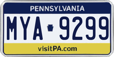 PA license plate MYA9299