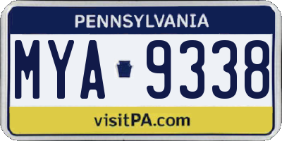 PA license plate MYA9338