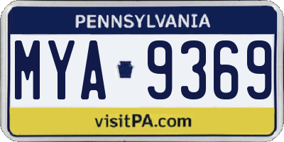 PA license plate MYA9369