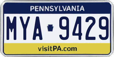 PA license plate MYA9429