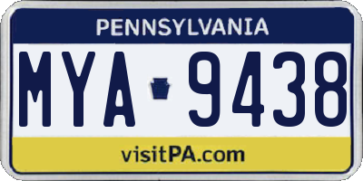 PA license plate MYA9438