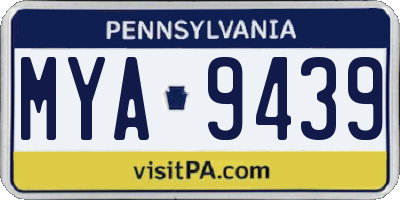 PA license plate MYA9439