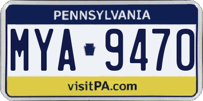 PA license plate MYA9470