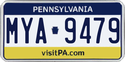 PA license plate MYA9479