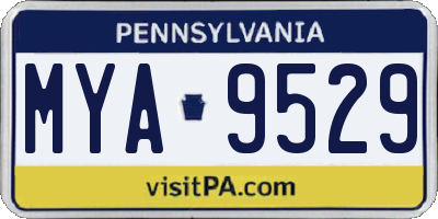 PA license plate MYA9529