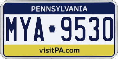 PA license plate MYA9530