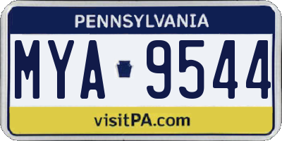 PA license plate MYA9544