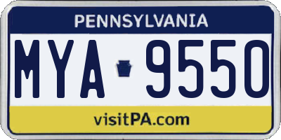 PA license plate MYA9550