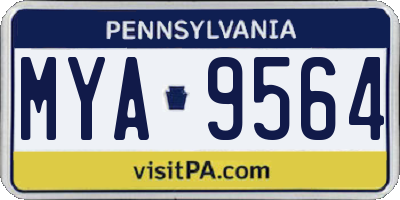 PA license plate MYA9564