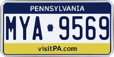 PA license plate MYA9569